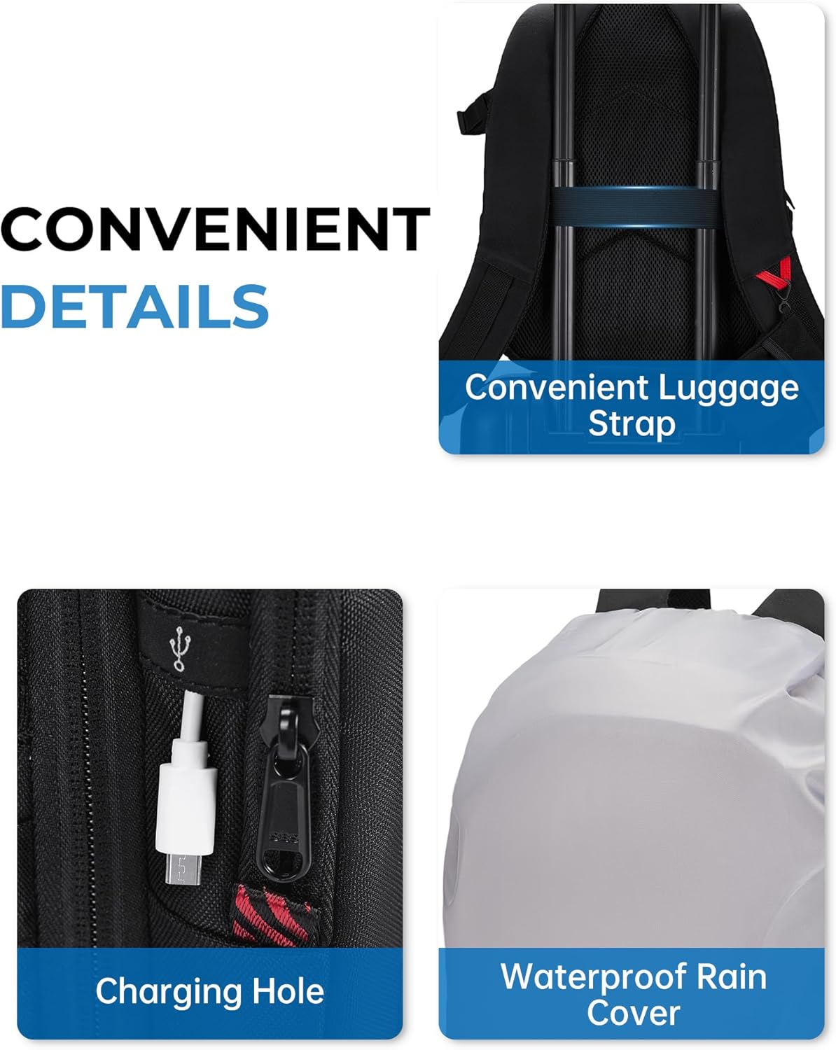 BAGSMART Camera Bag, DSLR SLR Small Camera Backpack Fits 13 Inch Laptop, Photography Backpacks with Rain Cover & Tripod HoldeR - Image 8