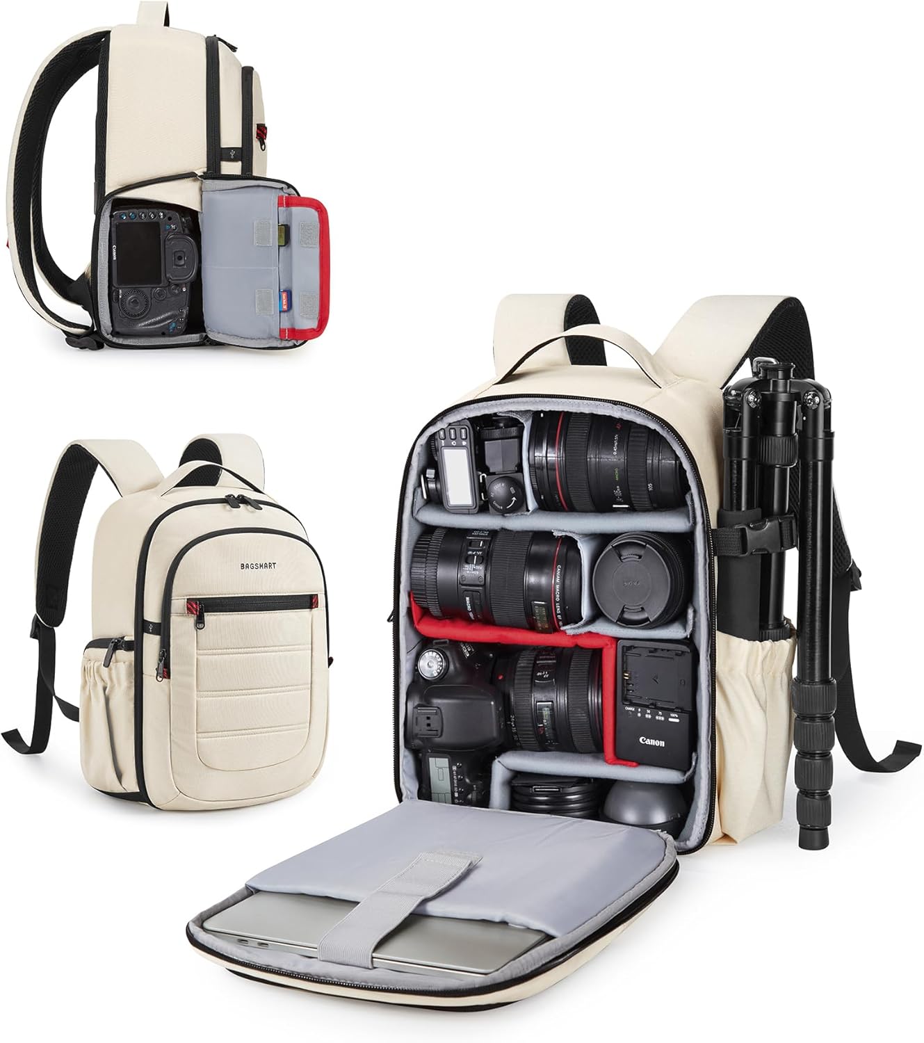 BAGSMART Camera Bag, DSLR SLR Small Camera Backpack Fits 13 Inch Laptop, Photography Backpacks with Rain Cover & Tripod HoldeR - Image 9