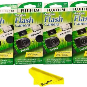 Fujifilm QuickSnap Flash 400 One Time Use 35mm Camera with Flash, 27 Exposures, 4-Pack