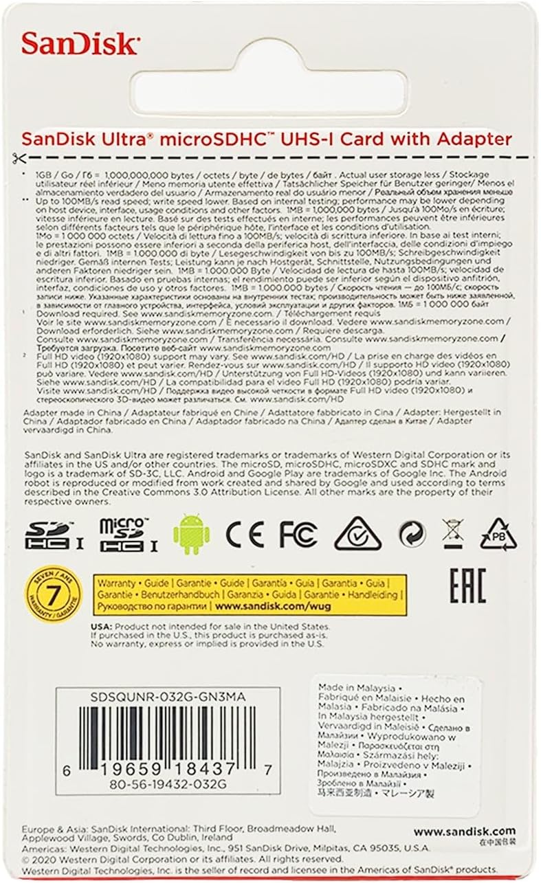 SanDisk Ultra 32GB UHS-I/Class 10 Micro SDHC Memory Card With Adapter - SDSDQUAN-032G-G4A - Image 5