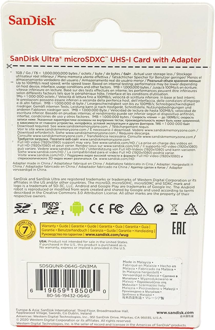 SanDisk Ultra 32GB UHS-I/Class 10 Micro SDHC Memory Card With Adapter - SDSDQUAN-032G-G4A - Image 6